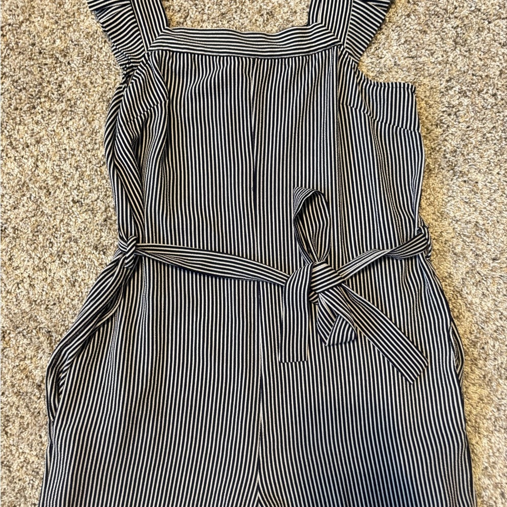 Monteau Women Striped Jumpsuit with Pockets XS - Picture 4 of 10